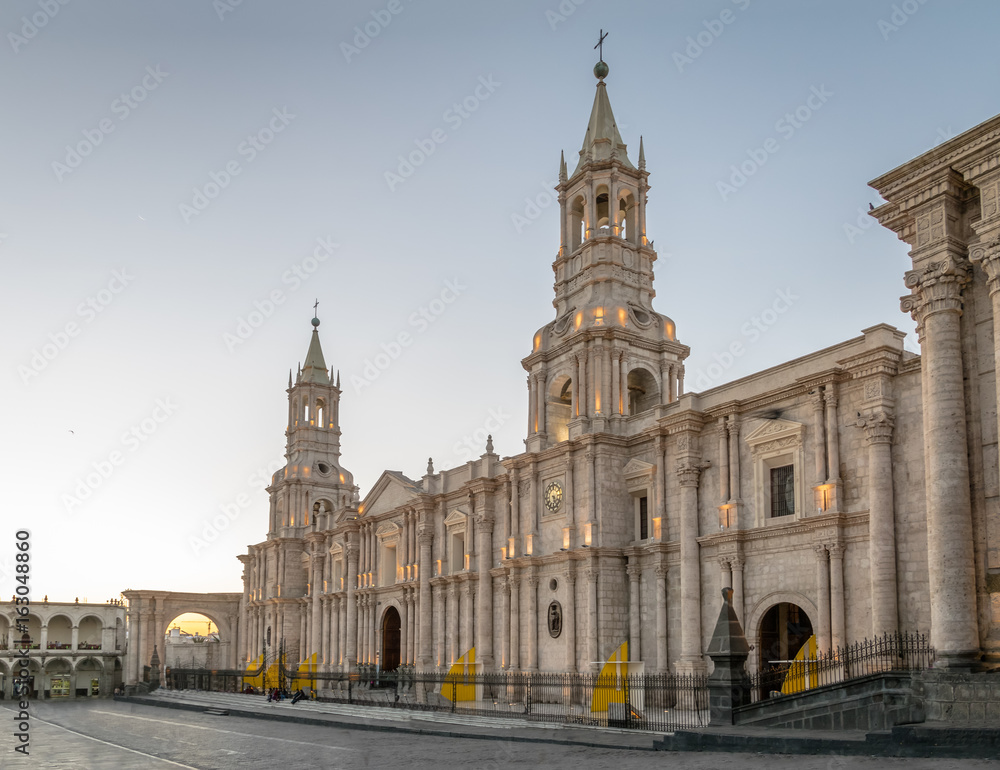 Cathedral at Plaza de Armas - Arequipa, Peru