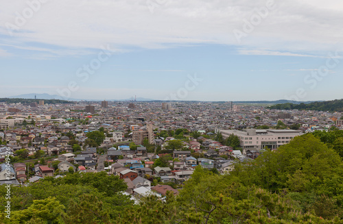 View of Akita city from Kubota Castle, Japan