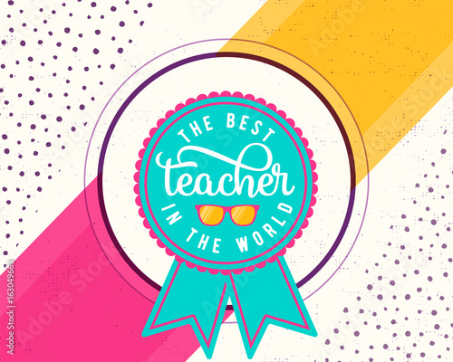 Vector illustration of happy teachers day. Greeting design for print, card