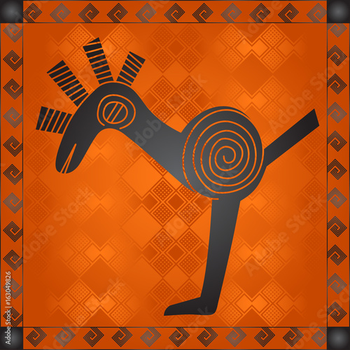 African culture symbolic ornaments. African tribes hand drawn elements