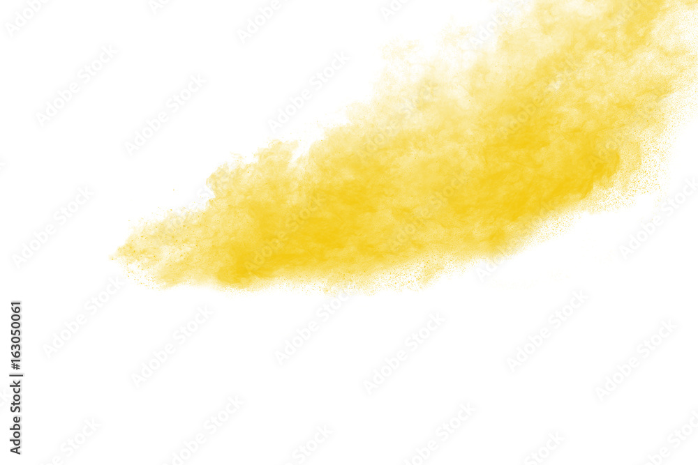 abstract multicolored powder splatted on white background,Freeze motion of color powder exploding