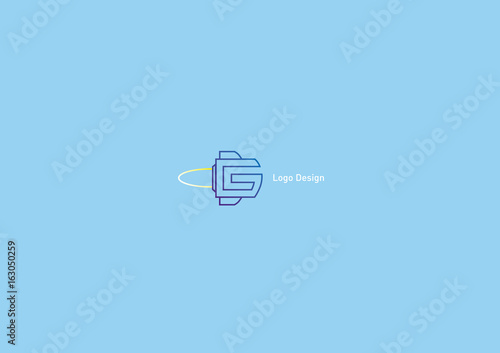 Geometric logo letter G in the form of a rocket