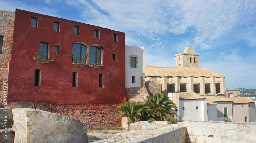 View of old town in Ibiza island