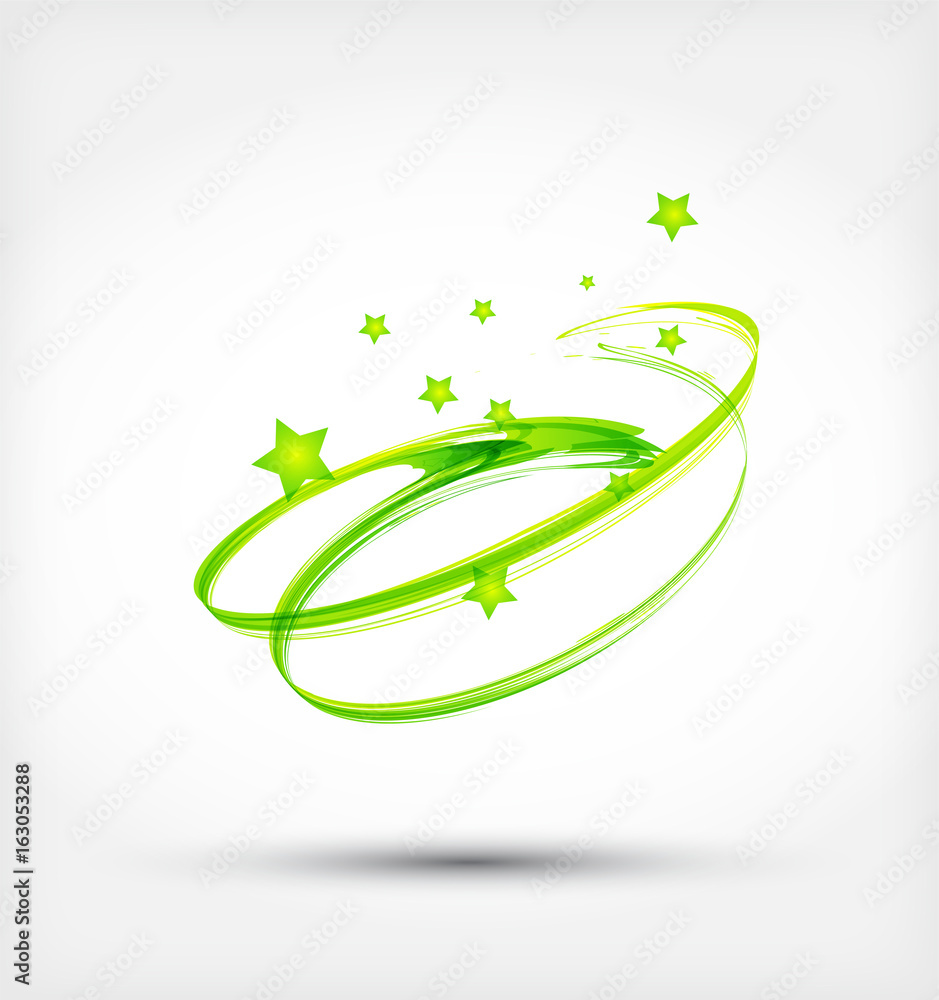 Obraz premium Abstract green wave. Vector