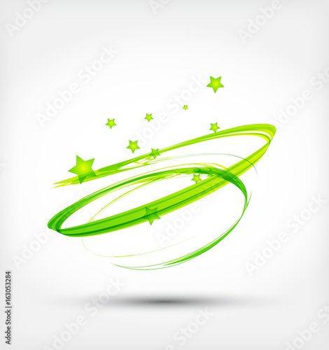 Abstract green wave. Vector