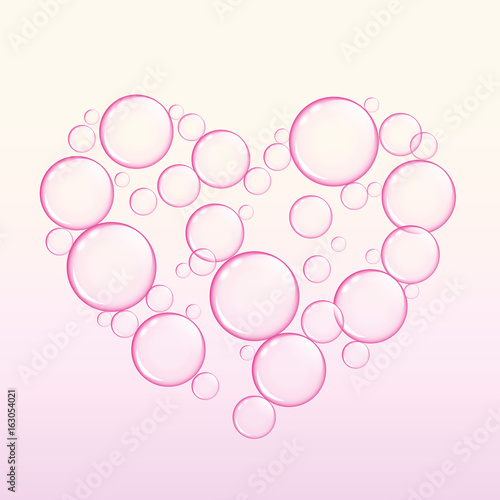 herz aus rosa seifenblasen