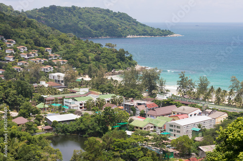 Buildings, houses and hotels on the south-west coast of Phuket island in Thailand