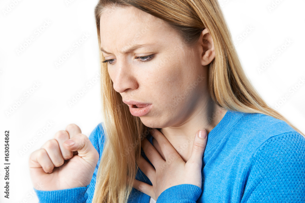 Young Woman Suffering With Cough Young Woman Suffering With Cough
