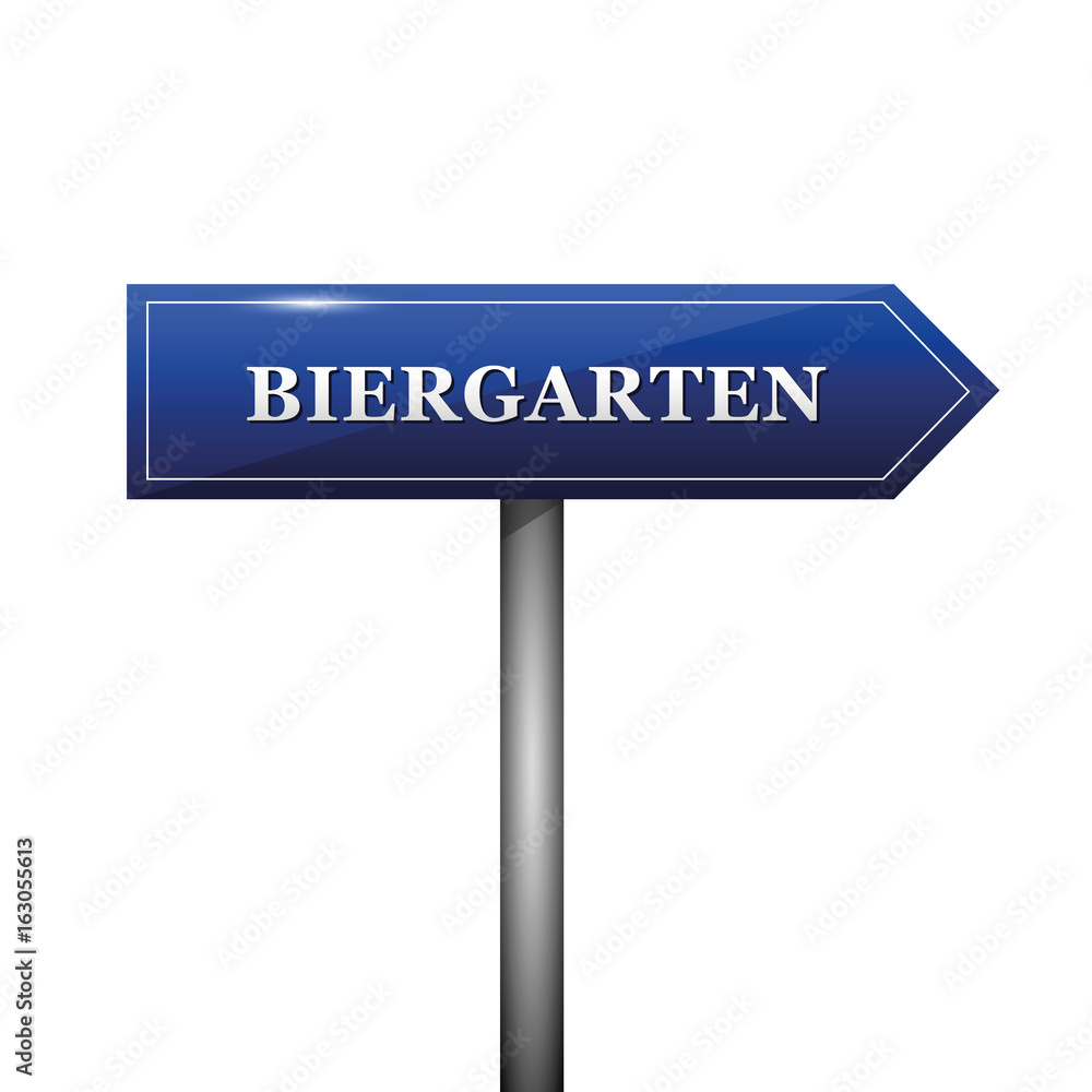 straßenschild wegweiser zum biergarten straßenschild wegweiser zum biergarten