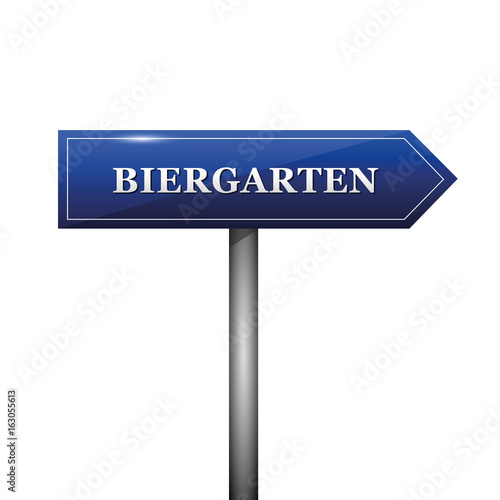 straßenschild wegweiser zum biergarten