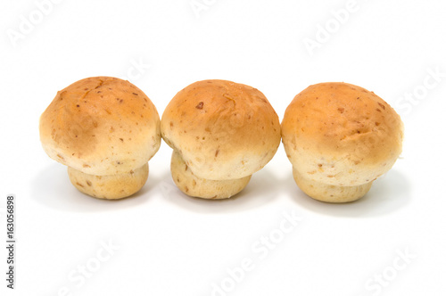 Curry bread on white background.