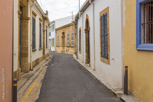 Fototapeta Naklejka Na Ścianę i Meble -  The old narrow street in Nicosia, Cyprus