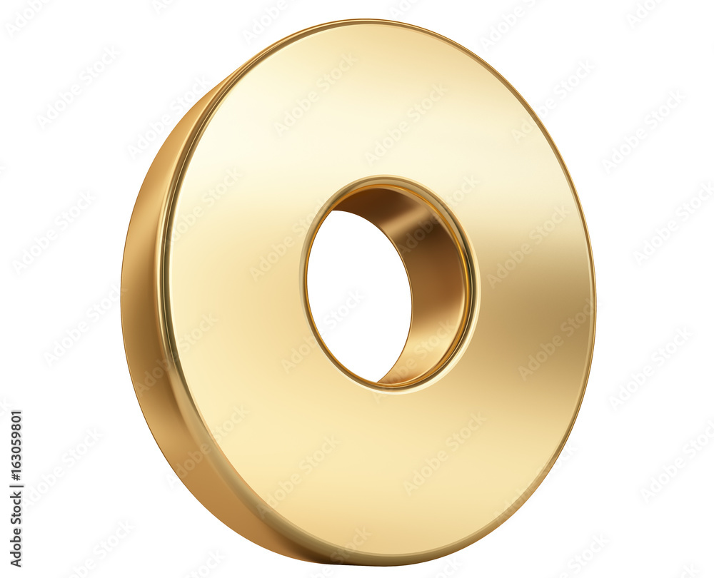 Golden numbers zero on a white background. 3d render illustration. Golden numbers zero on a white background. 3d render illustration.