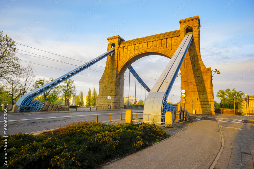 Fototapeta premium Grunwaldzki Bridge in Wroclaw in Poland