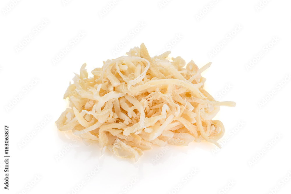 Sliced squid isolated on white background Sliced squid isolated on white background