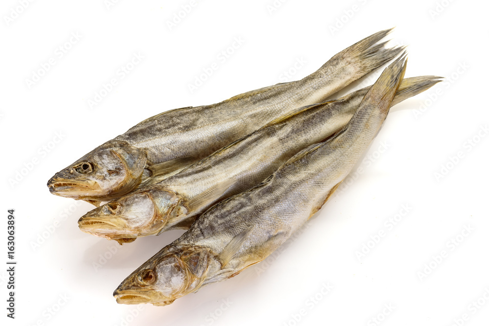 Salted fish isolated on white background Salted fish isolated on white background