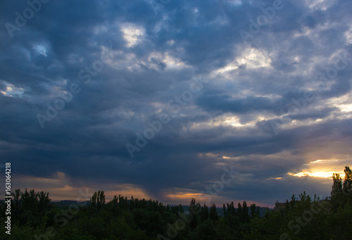 landscape with dramatic light