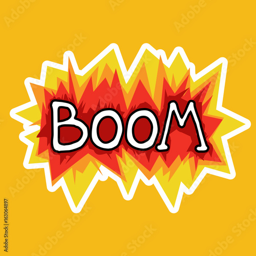 Boom Sticker Social Media Network Message Badges Design Vector Illustration