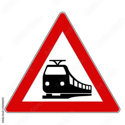 Verkehrsschild Gefahr Unbeschrankter Bahnübergang