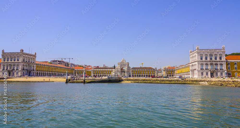 View from Tagus River over Comercio Square in Lisbon - LISBON - PORTUGAL - JUNE 17, 2017
