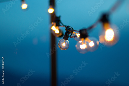 String lights isolated bokeh
