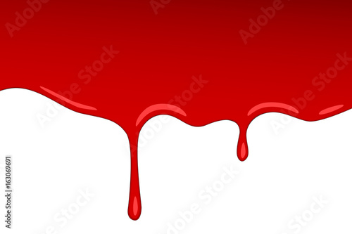 Vector drip red blood jam. Paint vector splash and splatter like strawberry syrup or ketchup transparent Background.