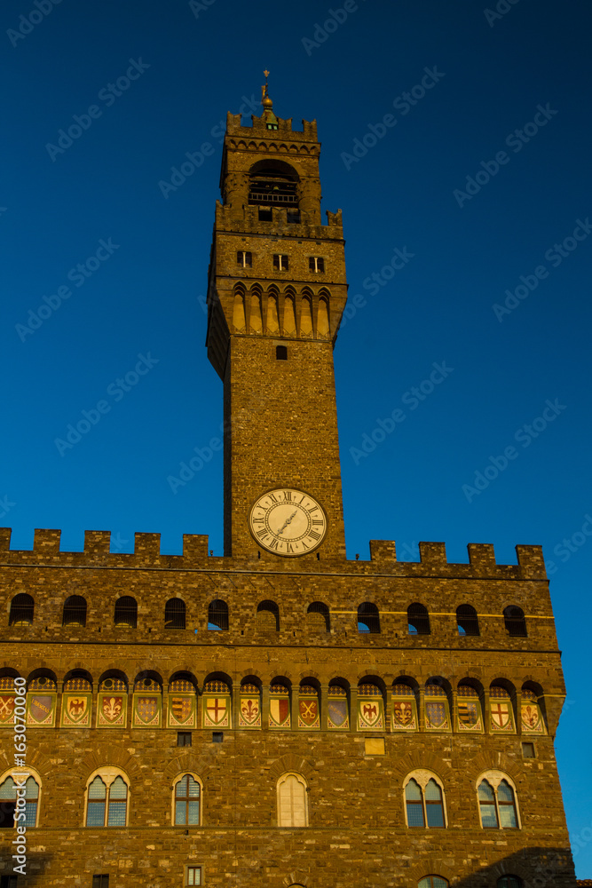 Old Palace Clock Tower, Florence Italy.