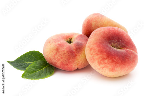 Peach. Fruit with isolated on white background.