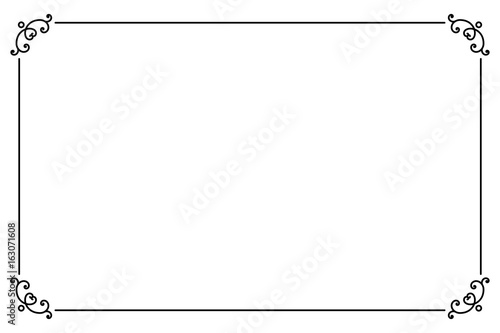 Ornamental decorative page frame. Vector Line style border template