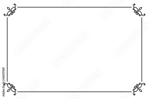 Ornamental decorative page frame. Vector Line style border template
