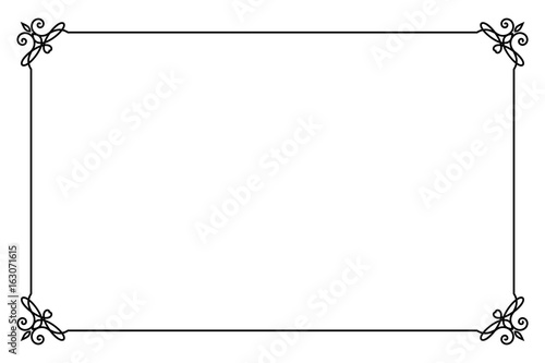 Ornamental decorative page frame. Vector Line style border template