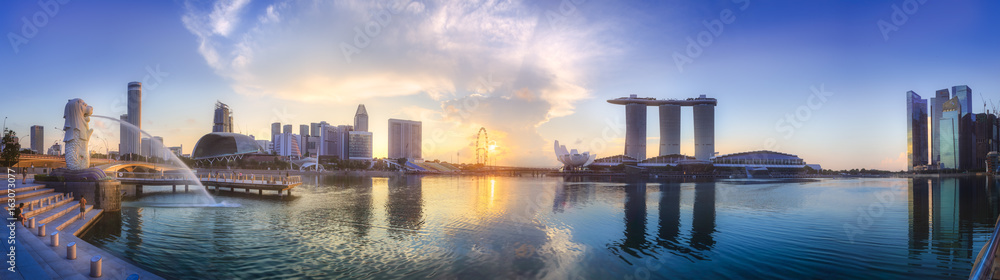 Singapore skyline background