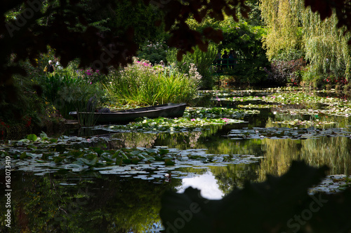 Famous pond with lilies in the garden of Claude Monet in Giverny  France.