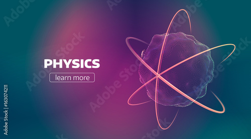 Abstract nuclear illustration. Atom discover background