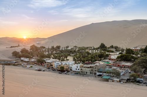 Huacachina Oasis at sunset - Ica  Peru