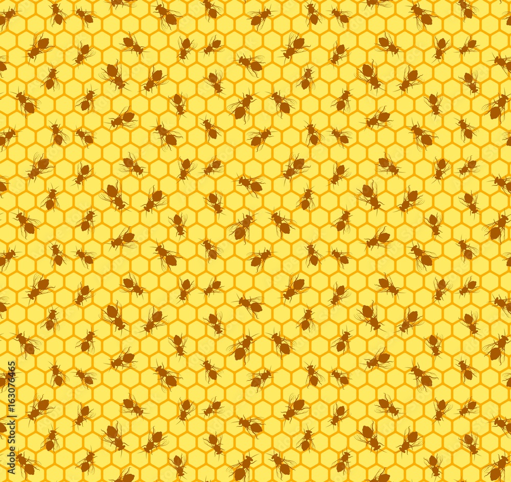 Seamless background with bees. Seamless background with bees.