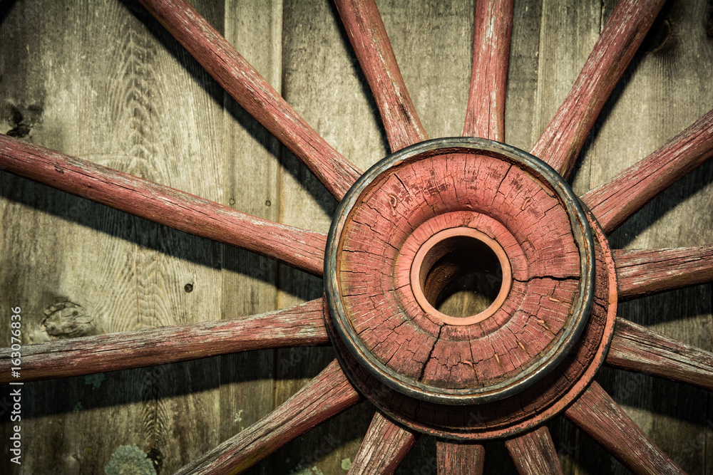 Old Rustic Wagon Wheel