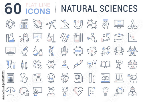 Set of Line icons of natural sciences