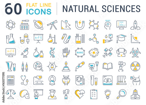 Set of Line icons of natural history