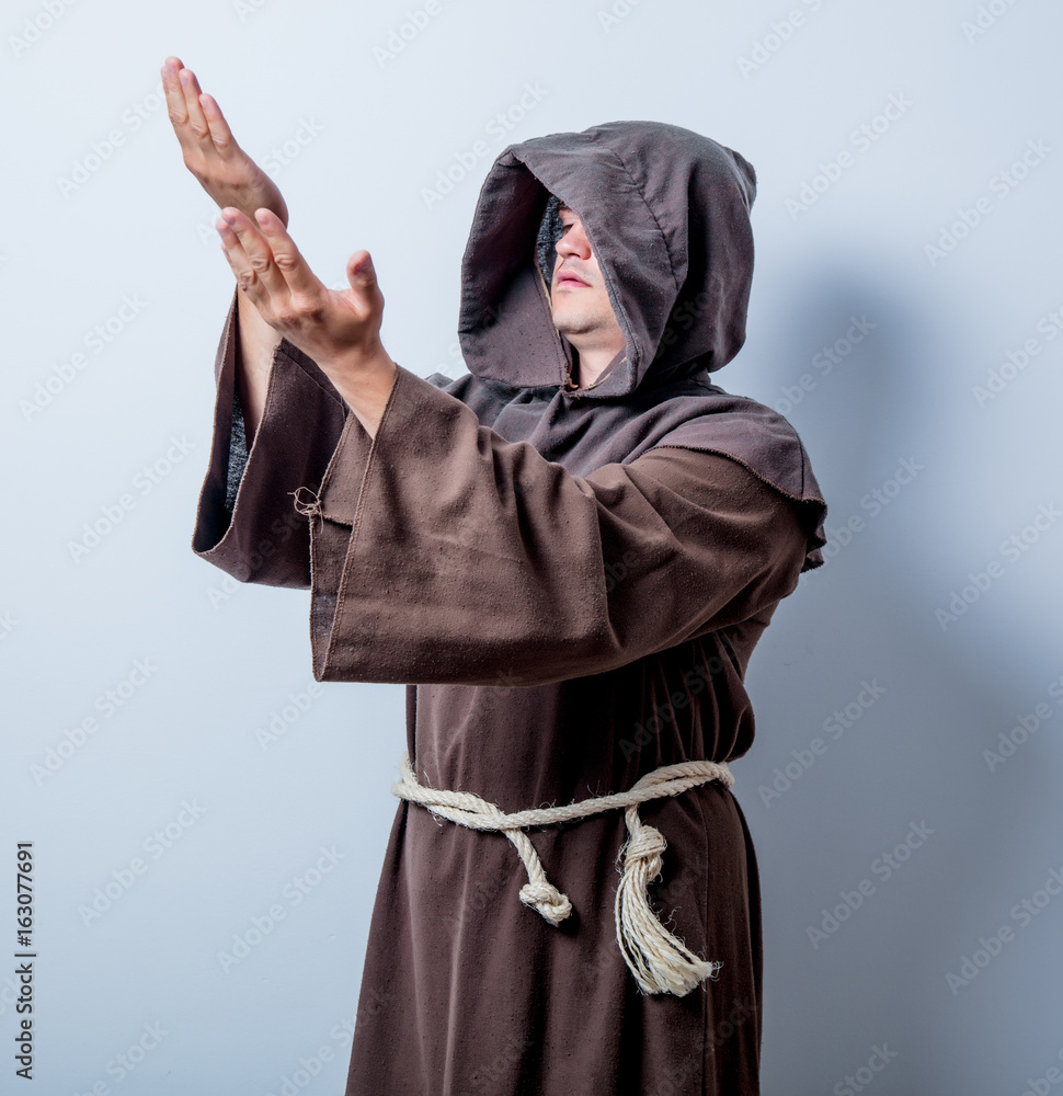 Portrait of Young catholic monk Portrait of Young catholic monk