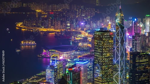 Wallpaper Mural Hong Kong timepalse Night view Harbour view Torontodigital.ca