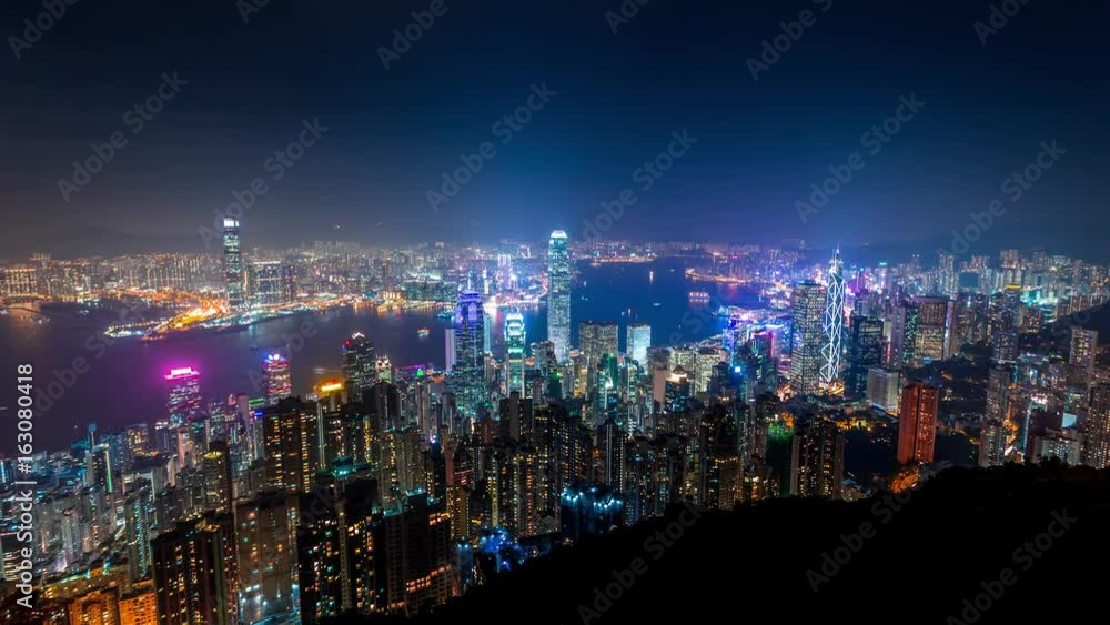 Hong Kong night light of the city Hong Kong night light of the city