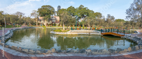 Panoramic view of Olive Grove Park (or El Olivar Forest) in San Isidro district - Lima, Peru photo
