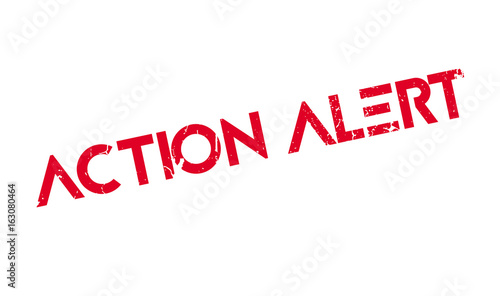 Action Alert rubber stamp. Grunge design with dust scratches. Effects can be easily removed for a clean, crisp look. Color is easily changed.