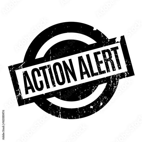 Action Alert rubber stamp. Grunge design with dust scratches. Effects can be easily removed for a clean, crisp look. Color is easily changed.