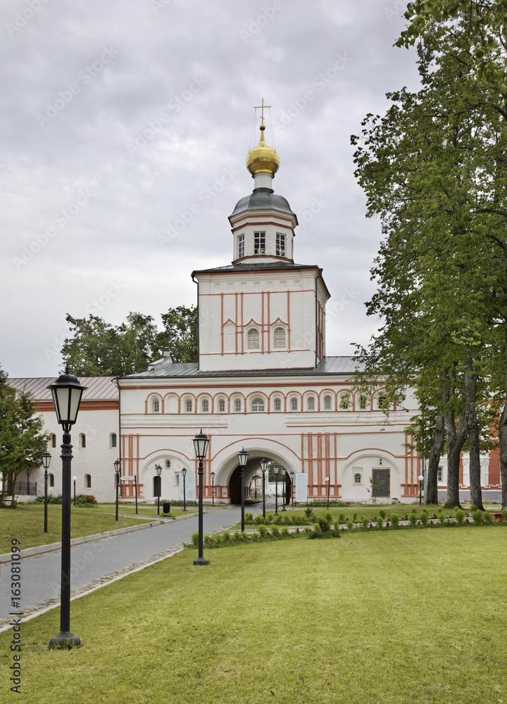 Gate church of St. Michael of Valday Iversky Monastery. Novgorod Oblast. Russia