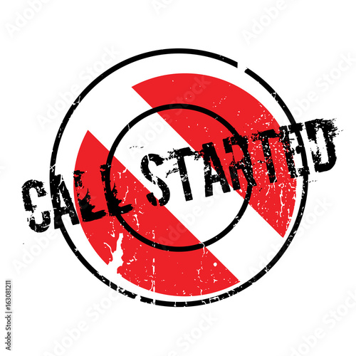 Call Started rubber stamp. Grunge design with dust scratches. Effects can be easily removed for a clean, crisp look. Color is easily changed.