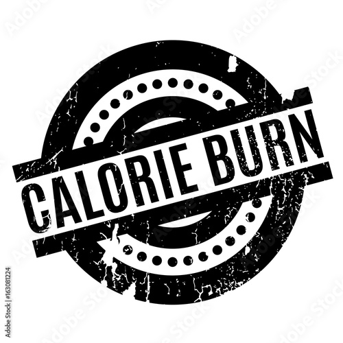 Calorie Burn rubber stamp. Grunge design with dust scratches. Effects can be easily removed for a clean, crisp look. Color is easily changed.