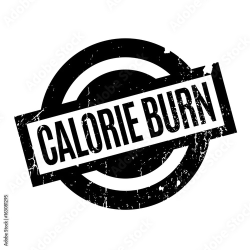 Calorie Burn rubber stamp. Grunge design with dust scratches. Effects can be easily removed for a clean, crisp look. Color is easily changed.
