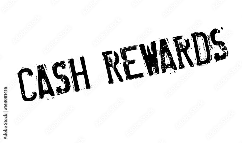Cash Rewards rubber stamp. Grunge design with dust scratches. Effects can be easily removed for a clean, crisp look. Color is easily changed.